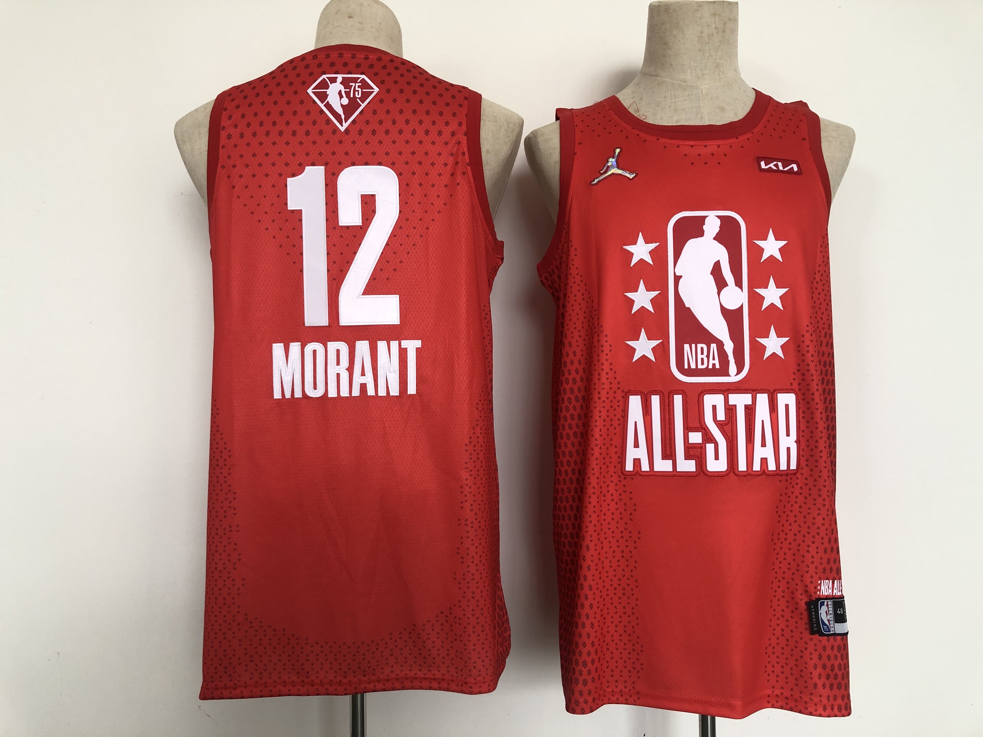 Men Memphis Grizzlies #12 Morant Red 2022 All Star NBA Jersey